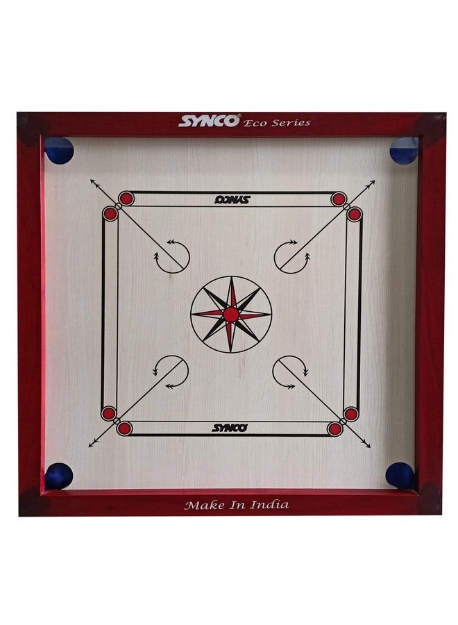 synco ECO Carrom Board - Wooded Coins Striker