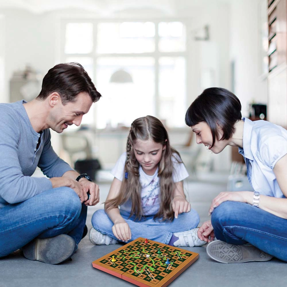 Folding Wood Snakes & Ladders