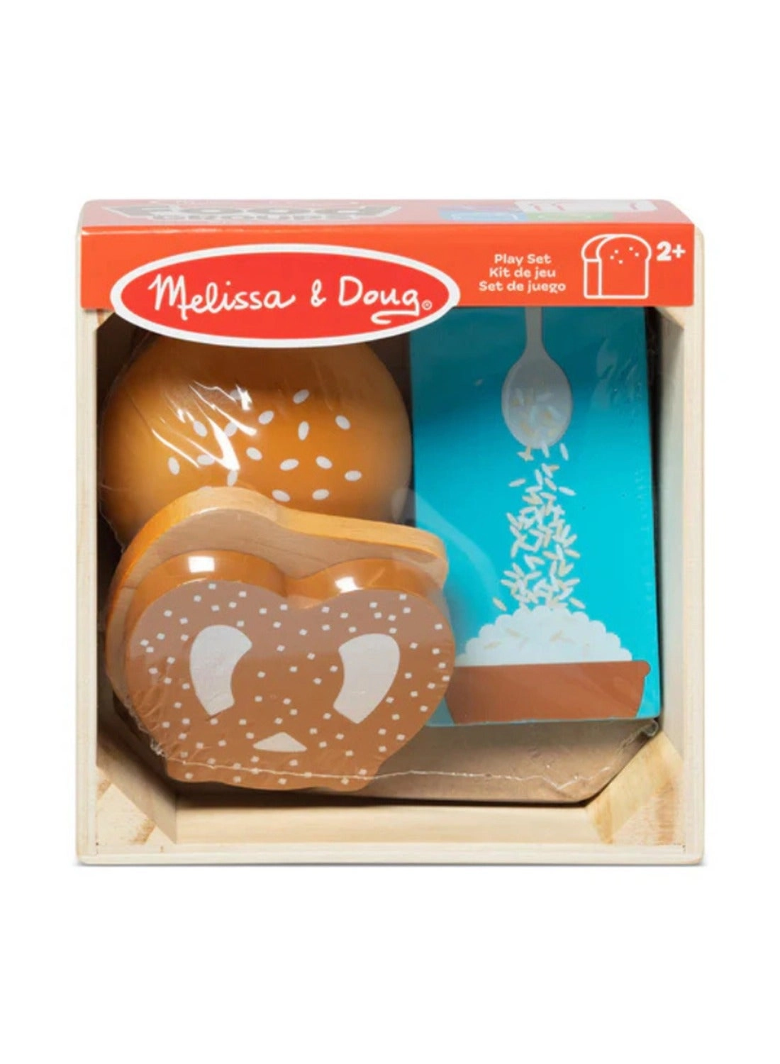 Melissa & Doug Wooden Food Pretend Playset Grains - 6 Pcs (622-MD95210)