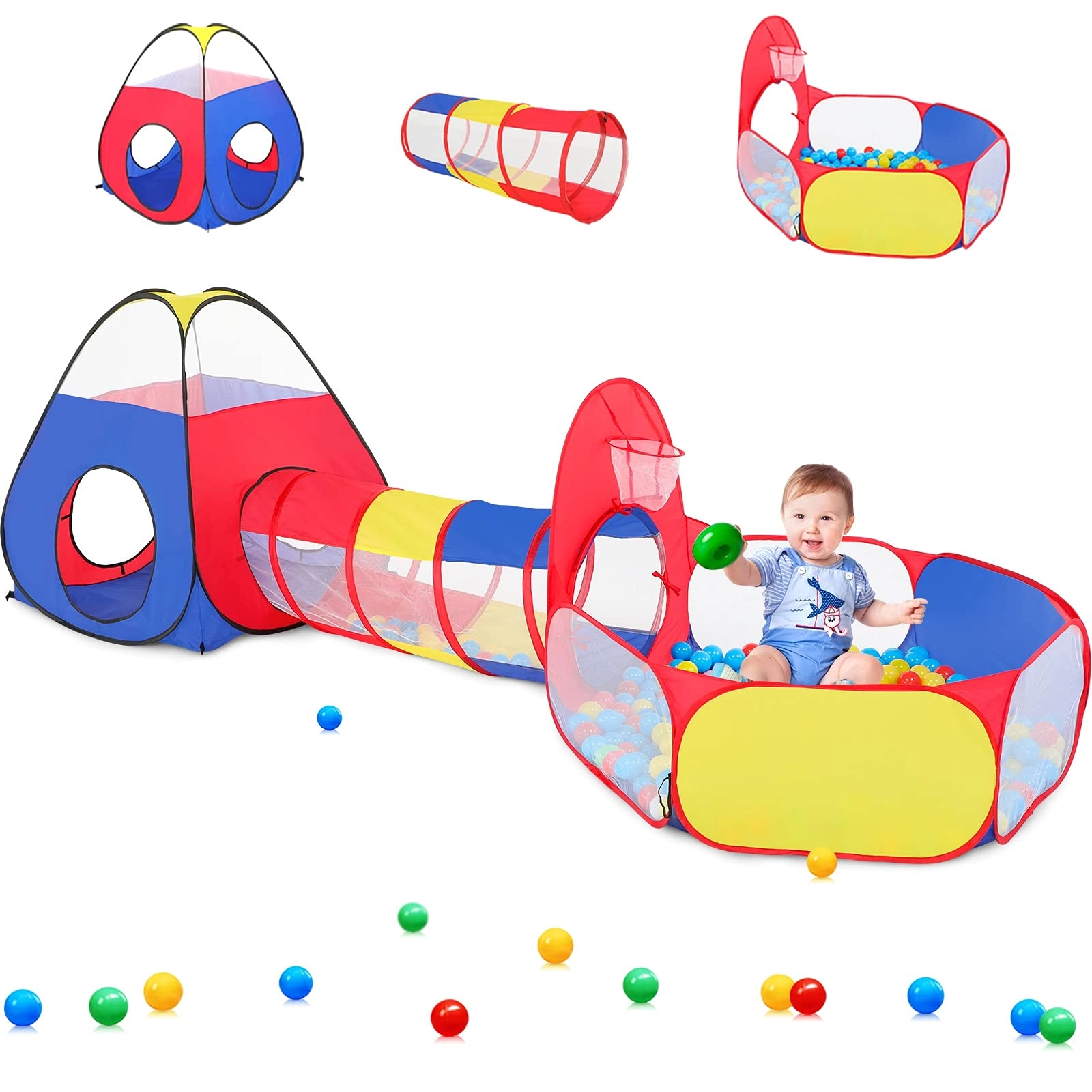 Play Tent + Ball Pit + Crawl Tunnel