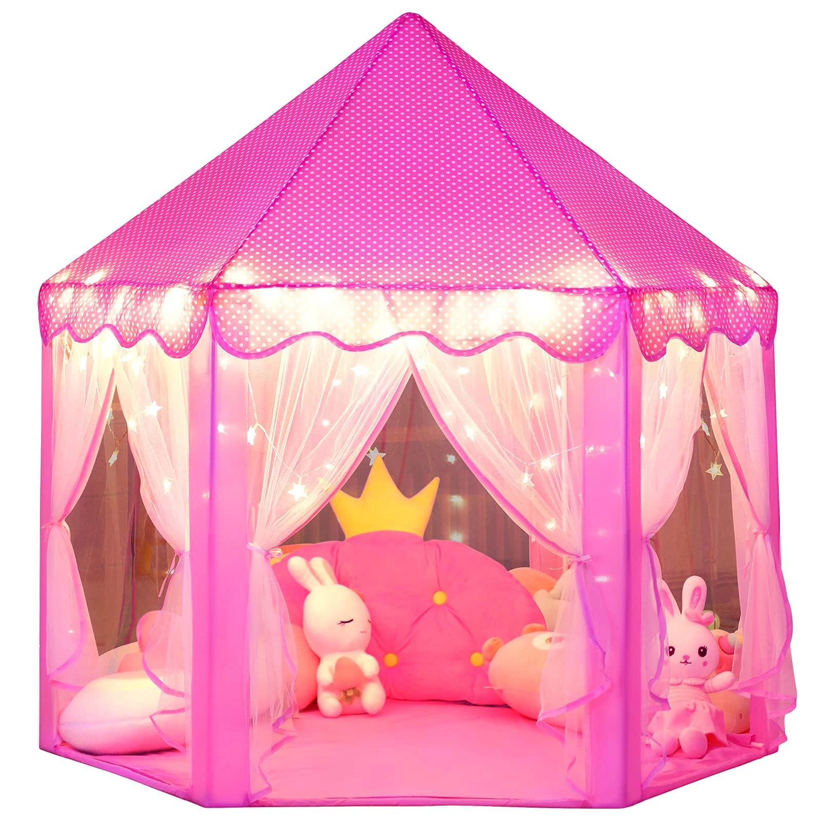 Dong Guan Ku You Electronics Technology Co., Ltd Princess Castle Play Tent - 48 x 48 x 52 inches Pink