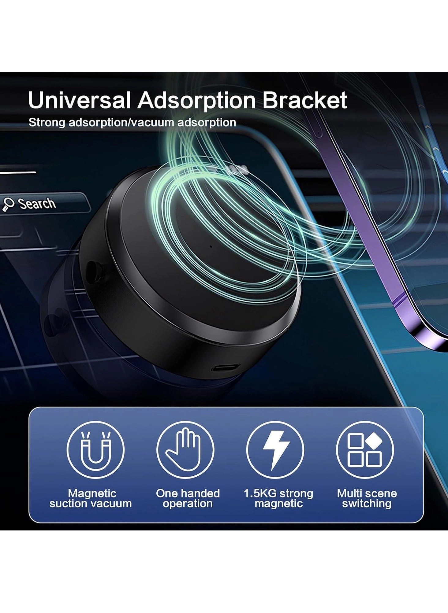Magnetic Vacuum Suction Phone Holder