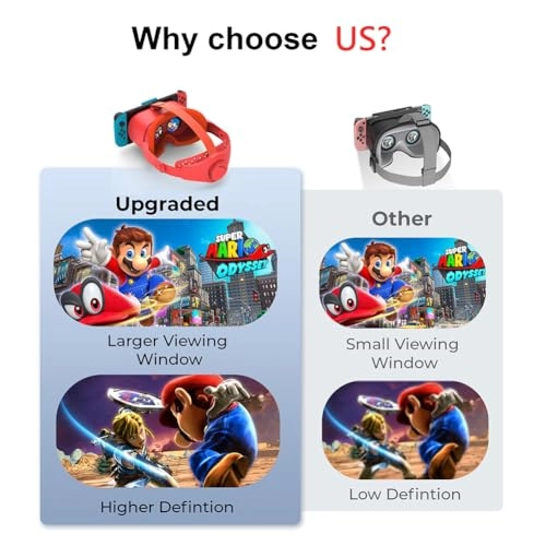 VR Headset for Nintendo Switch - Adjustable HD Lenses Head Strap