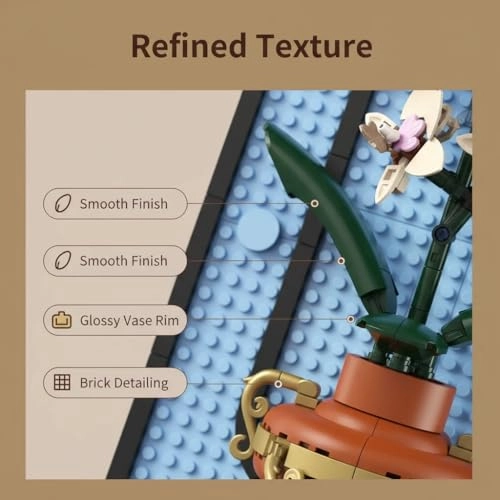 Orchid Flowers Building Set (K96235) - Blue