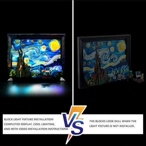 Vincent-Gogh The Starry-Night - lego-21333 LED Lighting Kit Compatible with Lego Building Blocks Model