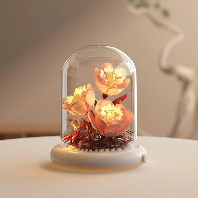 Botanical Flower Micro Blocks Set - Chrysanthemum,Peony and Hibiscus Syriacus 550 pcs