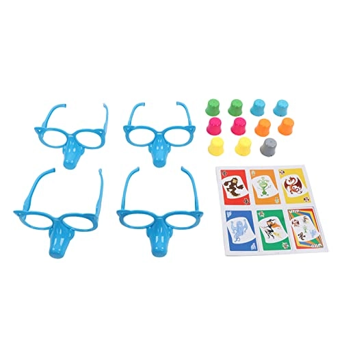Growing Nose Tabletop Game - 4 Assemble Glasses 24 Cards 11 Nose Covers
