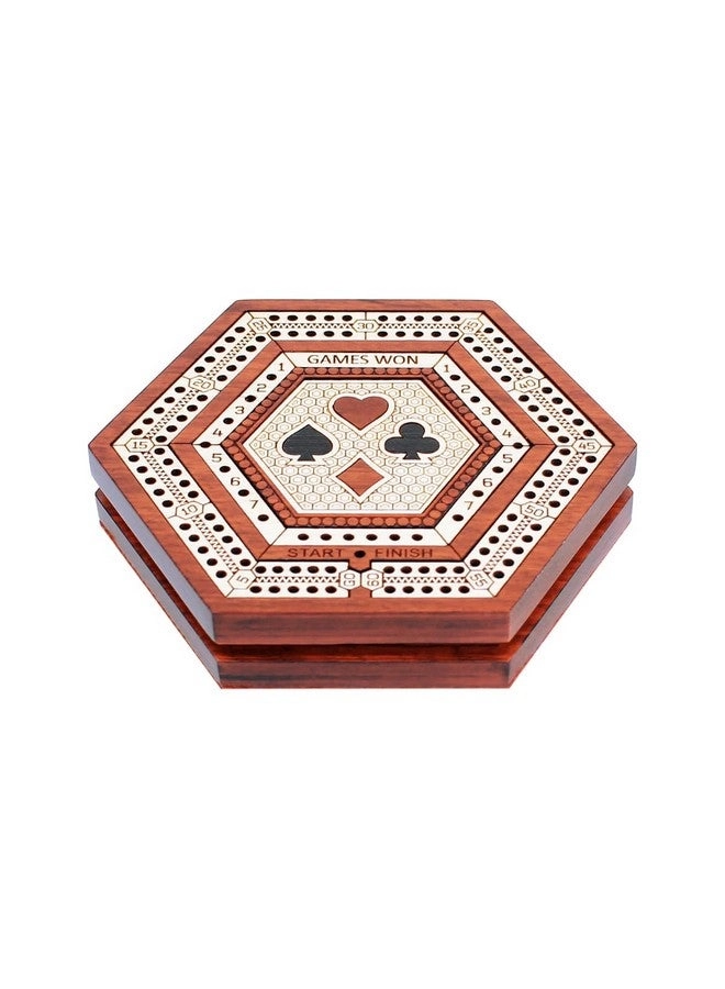 2 Track Cribbage Board - Wooden Travel Pocket Size