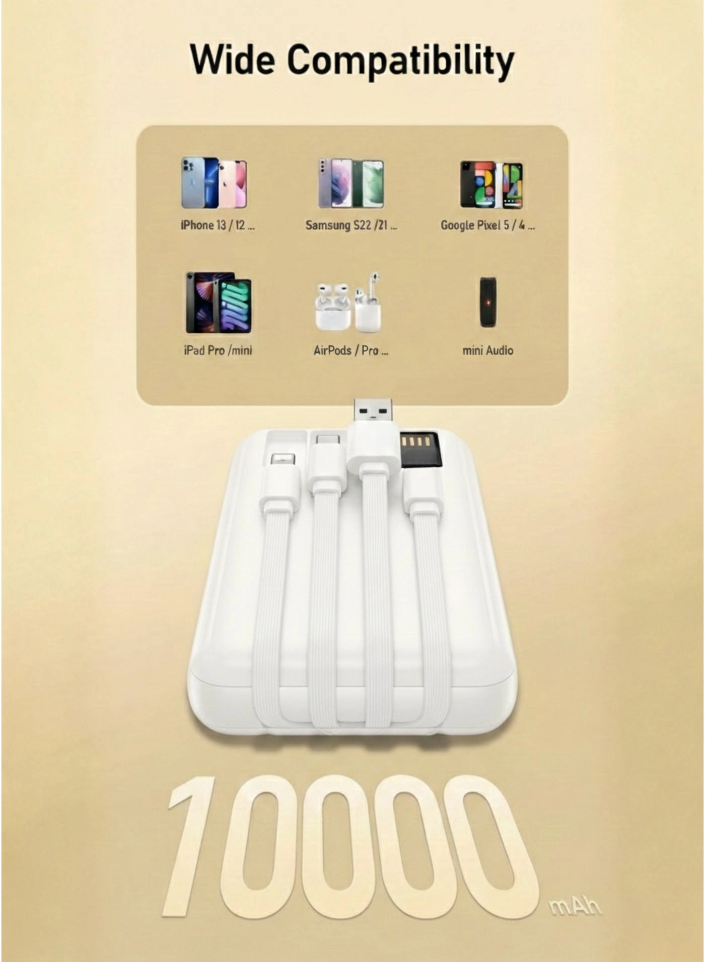 N17 - 10000mAh 22.5W Fast charging 2 USB 1 Type-C