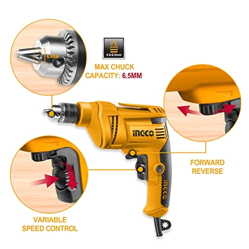 Corded Electric Drill - 450W 0-4300rpm 6.5mm