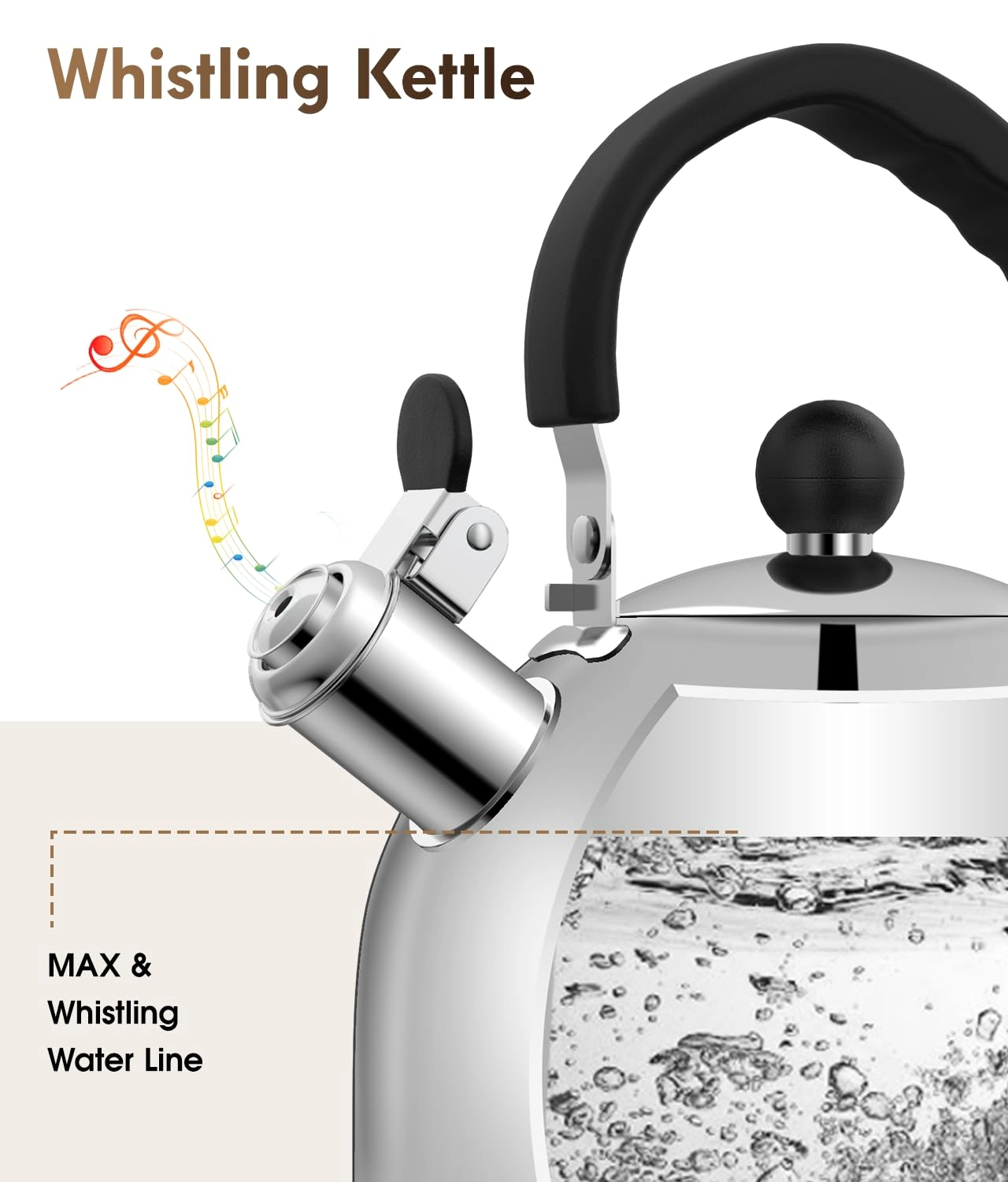 Tea Kettle - Stainless Steel, Bakelite 2 Quarts