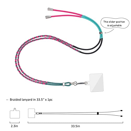 Anti-Drop Universal Braided Lanyard Strap - 2PCS 75cm Adjustable Colorful
