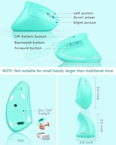 Ergonomic Vertical Mouse - Wireless