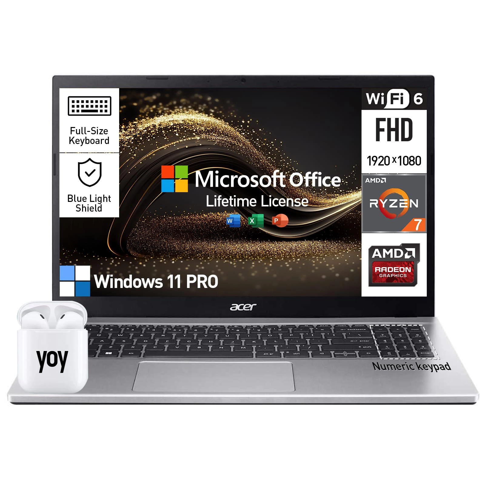 Aspire - 15.6'' Ryzen 7 5700U 32GB DDR4 1TB SSD