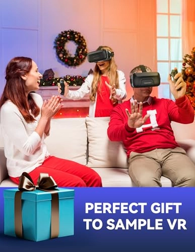 VR Headset - 110°FOV Anti-Blue Light Lenses + Controller - Bluetooth