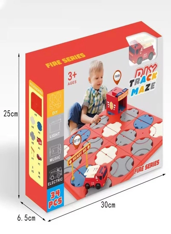 DIY Track Maze Race Car Track - Fire Truck