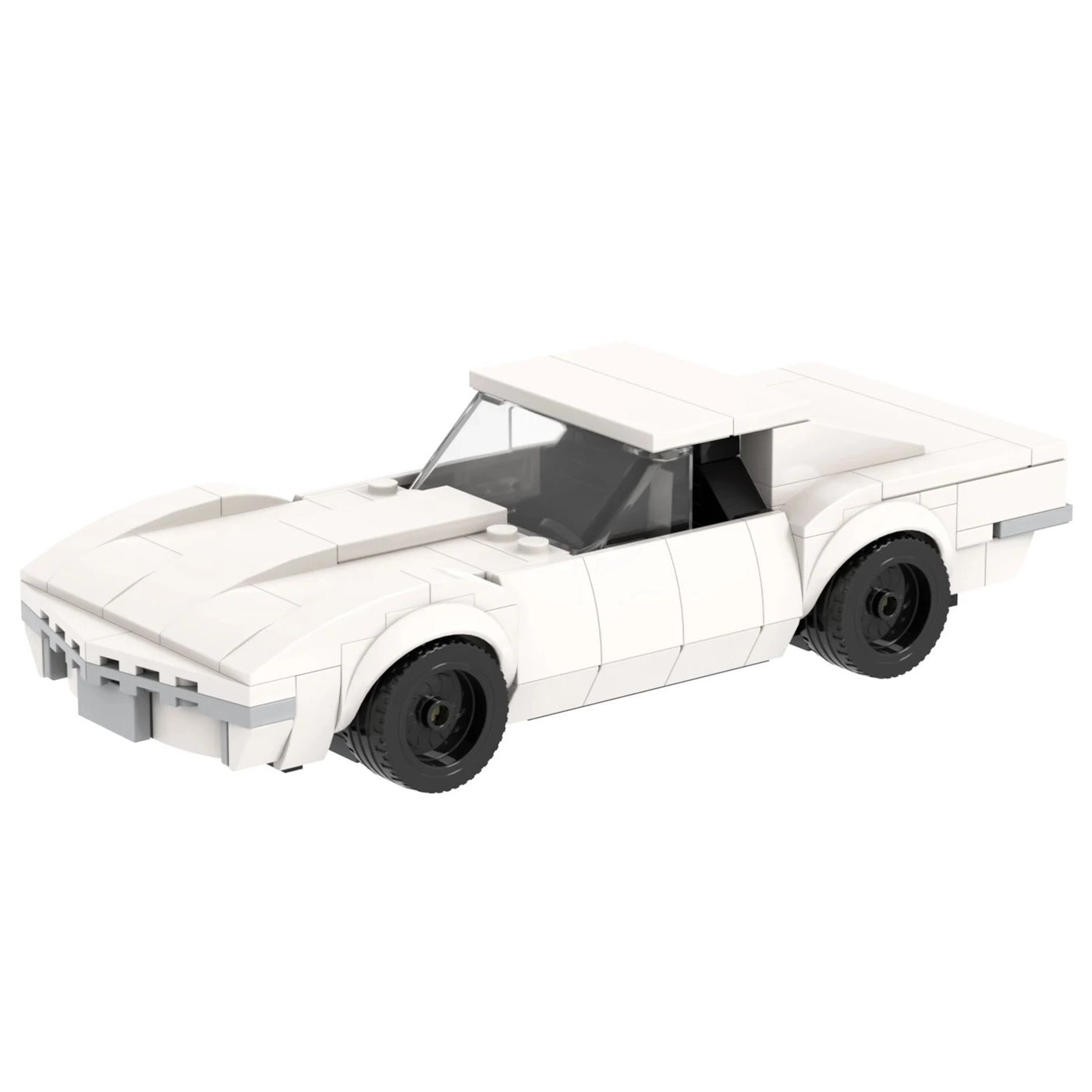 Bluejw MOC4119 - White Chevrolet Corvette Building Block Set