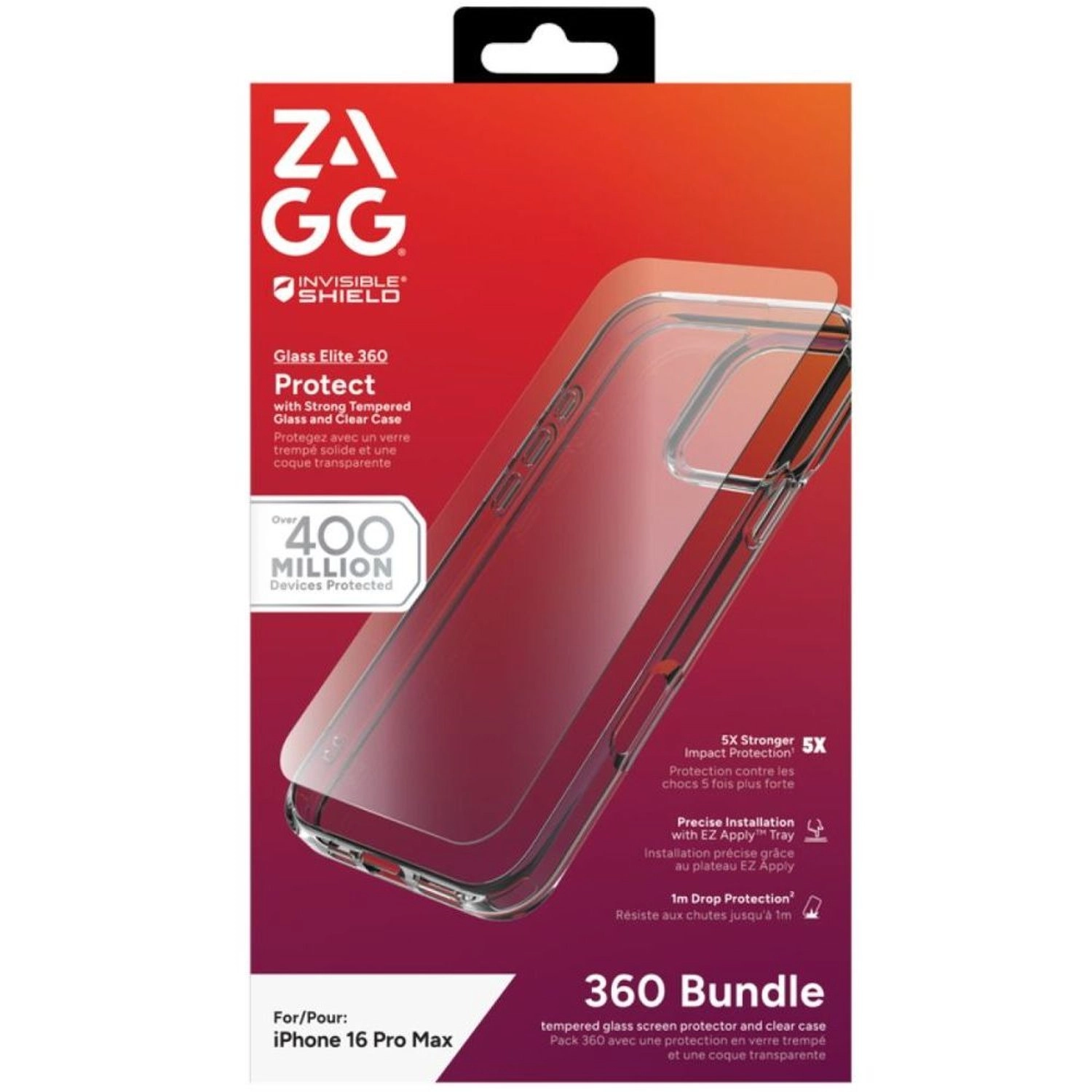 Invisibleshield Glass Elite 360 Clear Case with MagSafe for iPhone 16 Pro Max