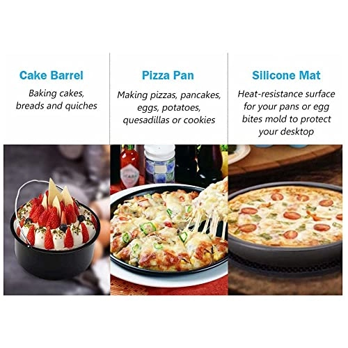 Cake Barrel + Pizza Pan + Silicone Mat + Stainless Steel Holder + Skewer Rack + Bread Shell - Silicone Stainless Steel Carbon Steel 6pcs