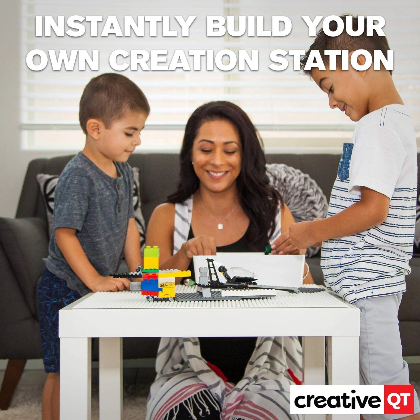 Peel-&-Stick Brick Baseplate - 10 x 10 in 4-Pack for LEGO