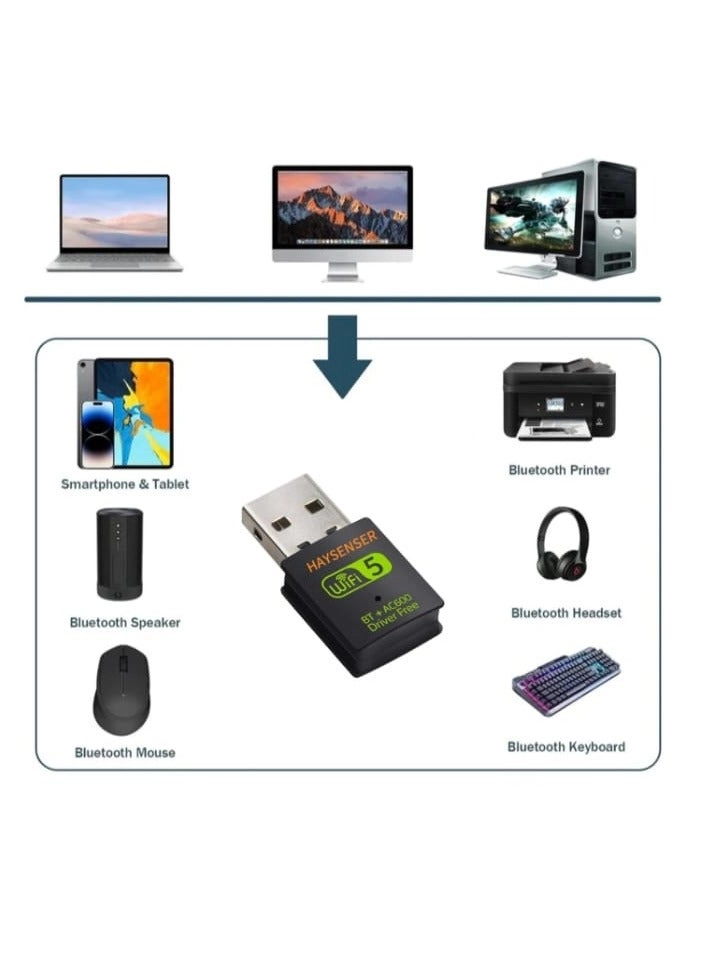 Haysenser HY-610BT - Dual Band USB Type A WiFi 5