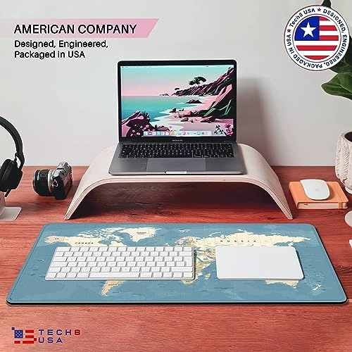 World Map XL Mouse Pad Black - 78.74x30.48 cm