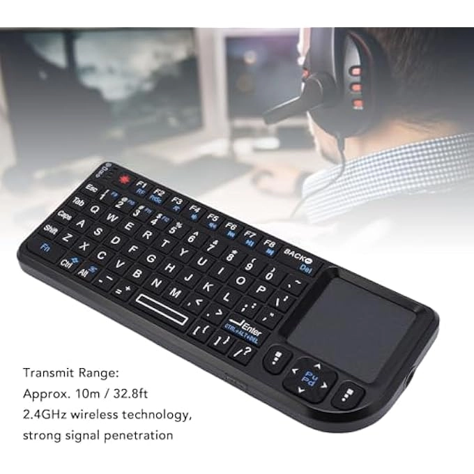 WIRELESS MINI KEYBOARD - 2.4GHz touchpad US layout rechargeable