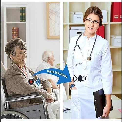 Wireless Caregiver Pager - LCD Dot Matrix Screen 150M Range