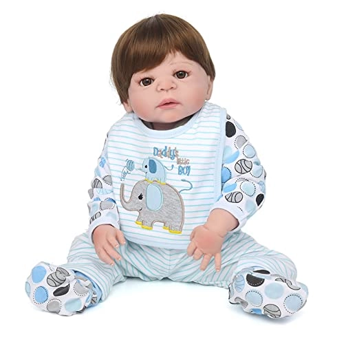 Reborn Baby Doll - 22 Inch Vinyl Brown Eyes