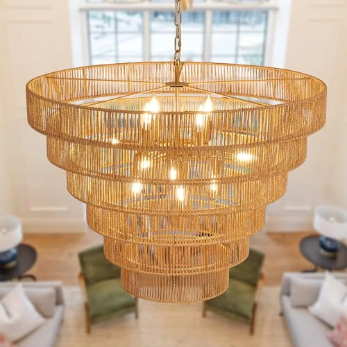 Rattan Chandelier - max 53.1"