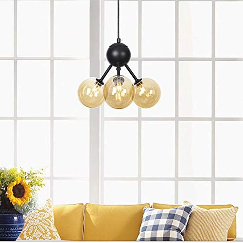 G4 Creative Magic Bean Molecular Chandelier - 9 heads Black transparent lampshade