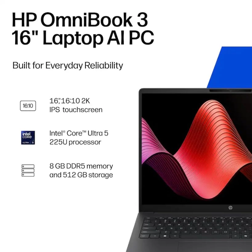 OmniBook 3 16-bu0305dx - 16'' Core Ultra 5 225U 16GB DDR5 512GB SSD
