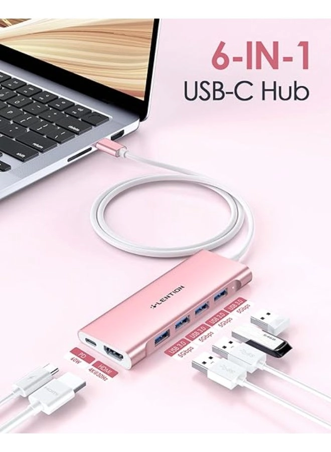 USB C Hub - 4K HDMI Gigabit Ethernet 3 USB 3.0