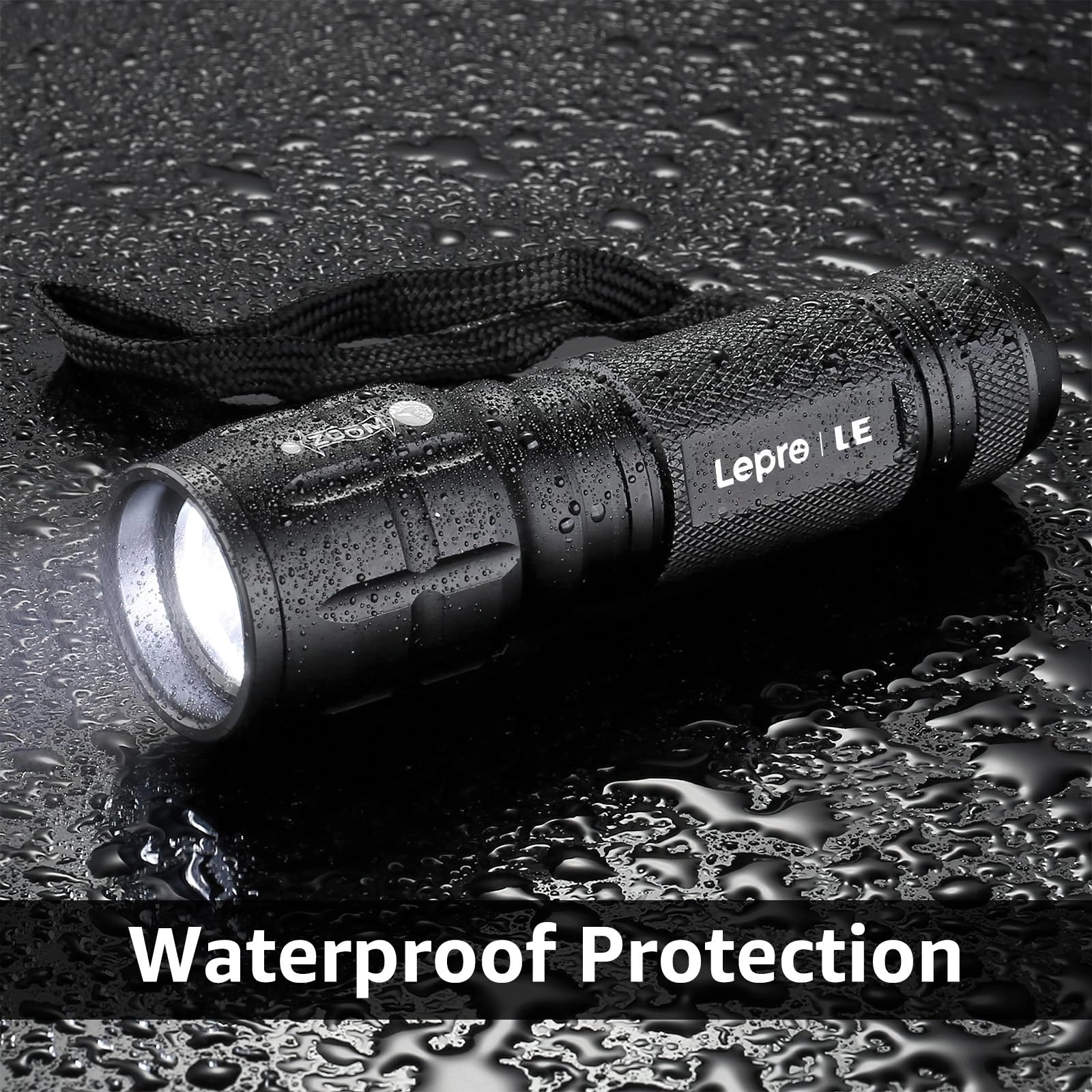 LED Flashlight - 140lm Waterproof Adjustable Focus 2 Pack
