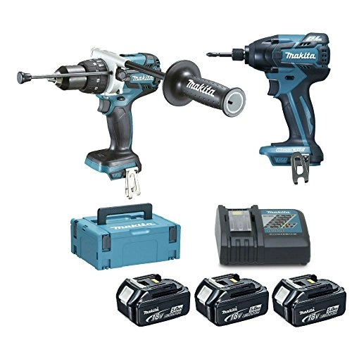 DHP481Z - Brushless Combi Drill + DTD129Z - Impact Drill + Battery 18V 5Ah Li-ion + Makpac - case