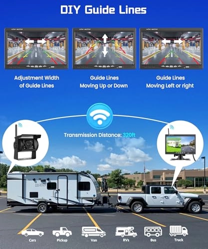 Wireless Backup Camera + IPS Display - IR Night Vision Wireless 1080P