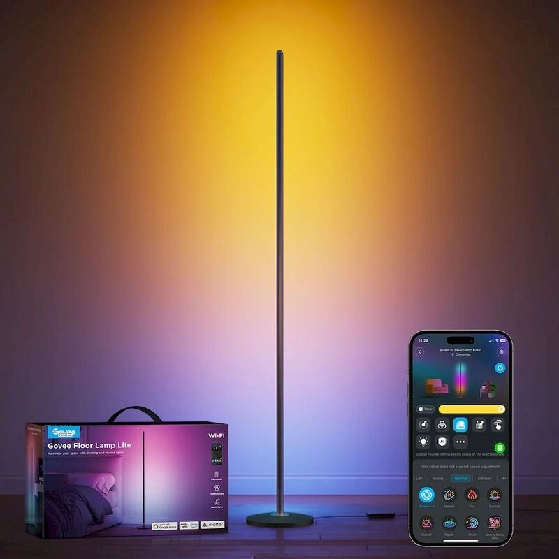 Slim Smart Floor Lamp - 24W Black