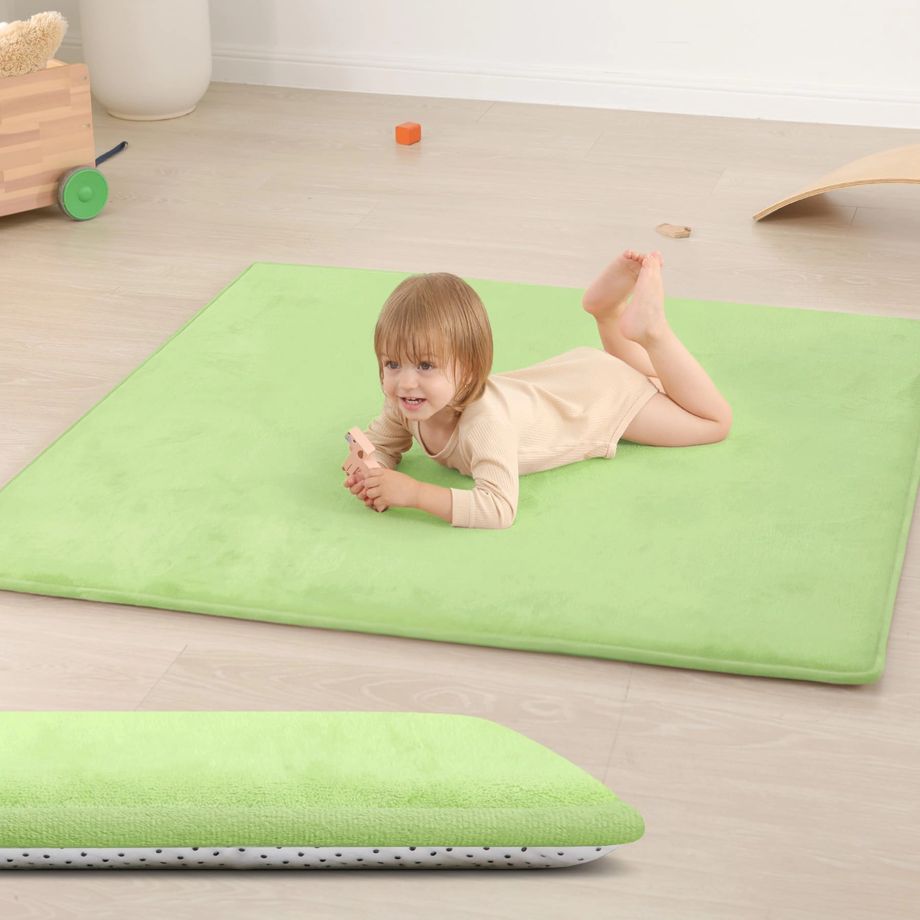Baby Activity Play Mat - 79"x118" 1.3" Thick Cream