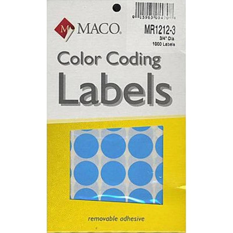 Color Coding Labels - 768 Labels .25 in ( 6.35 mm )