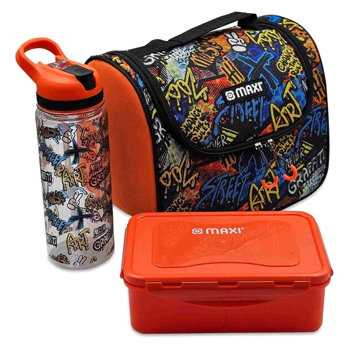 Insulated Lunch Bag + Lunch Box + Water Bottle
