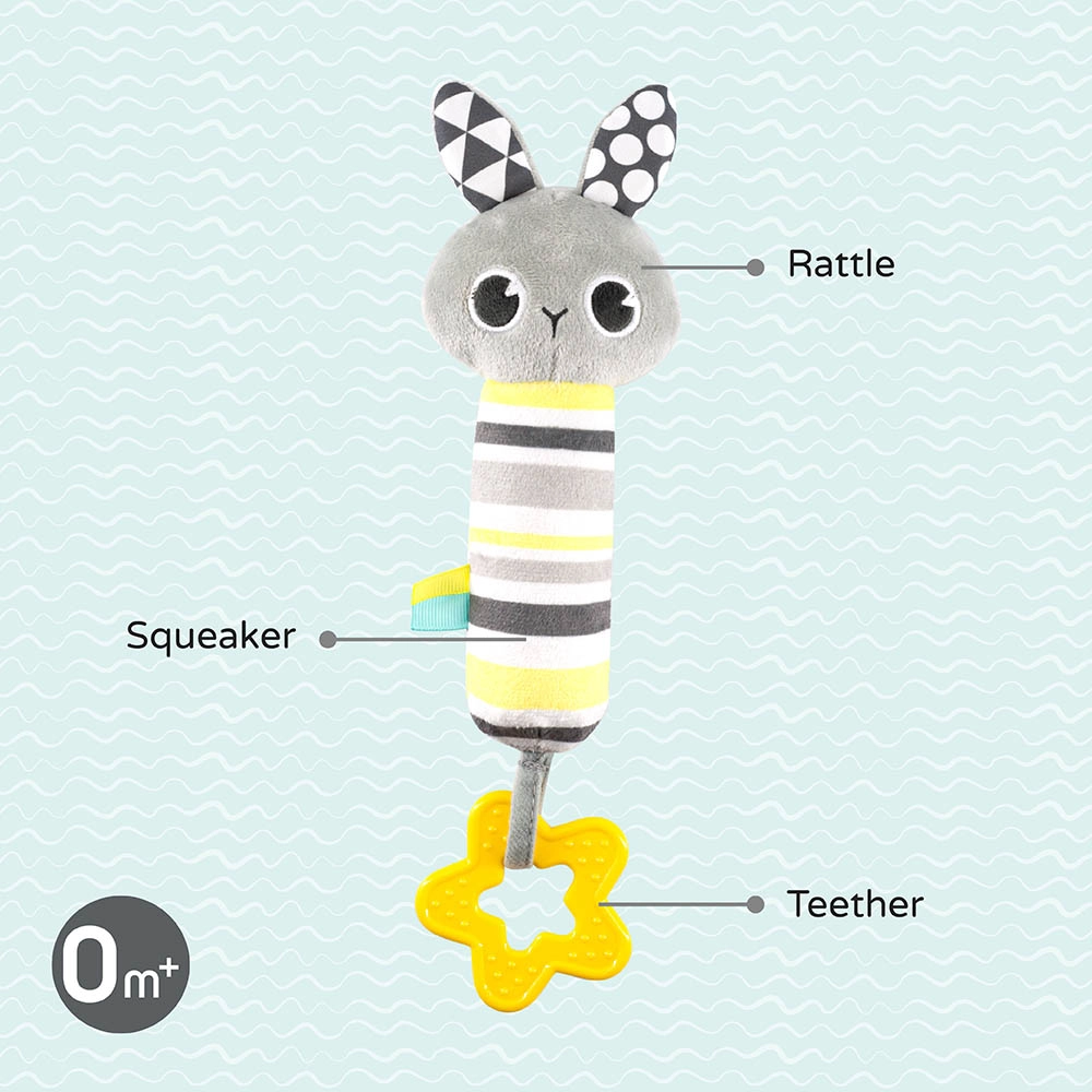 Soft Rattle Plush Toy - 3 to 24 Months fabric