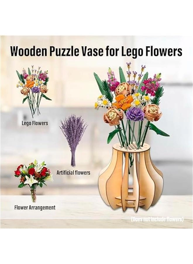Wooden Vase for LEGO Flowers