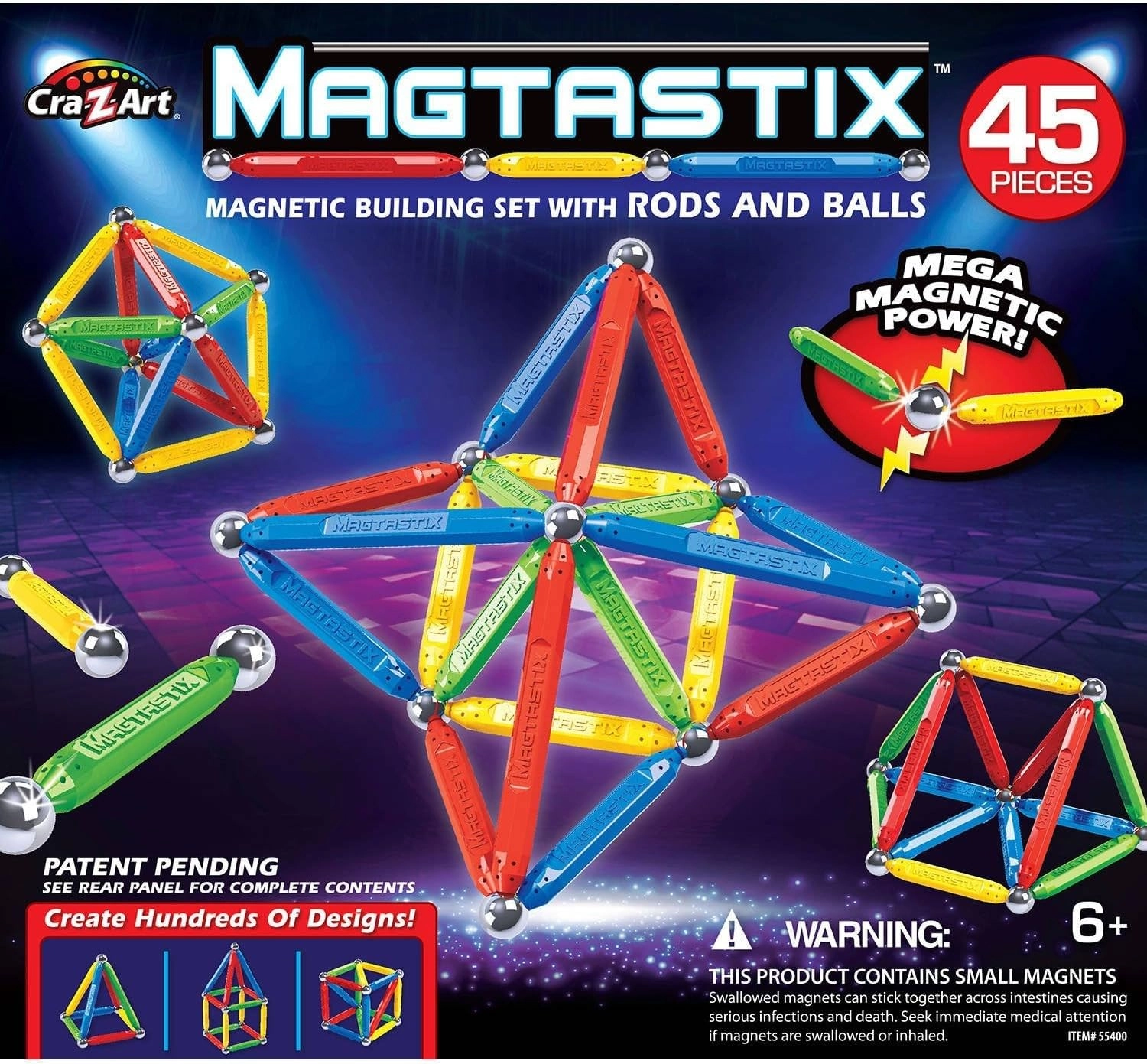 Cra-Z-Art Magtastix Balls & Rods Building Kit - 45 pcs