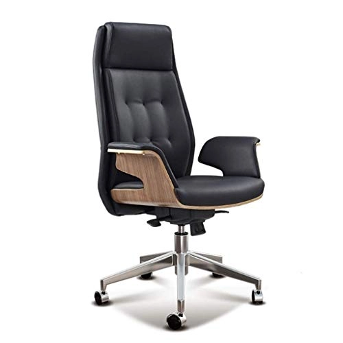 Desk Chair - PU Leather Brown High Back
