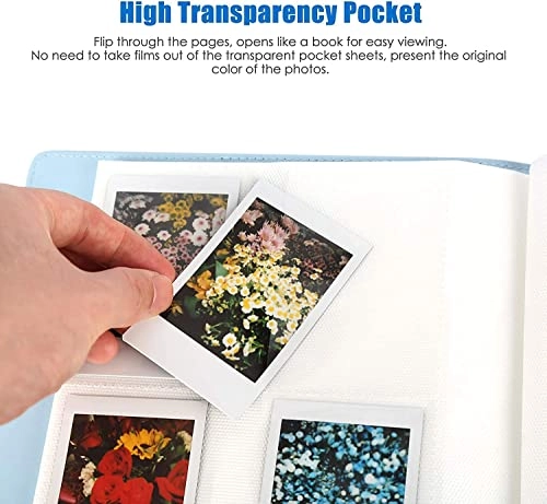 Mini Photo Album - 256 Pockets + Instant Camera Case - Blue