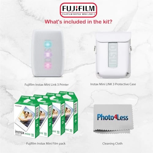 Mini Link 3 - Sage Green + INSTAX Mini Instant Film - 20 Exposures + Microfiber Cleaning Cloth