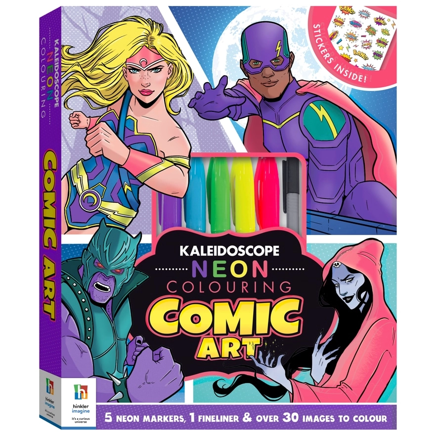 COLOR LAND CHILDRENS TOYS CENTER LLC Kaleidoscope Neon Coloring Kit - Comic Art