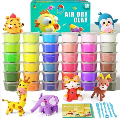 Cutedeer Air Dry Clay Kit - 36 Colors Sculpting Tools