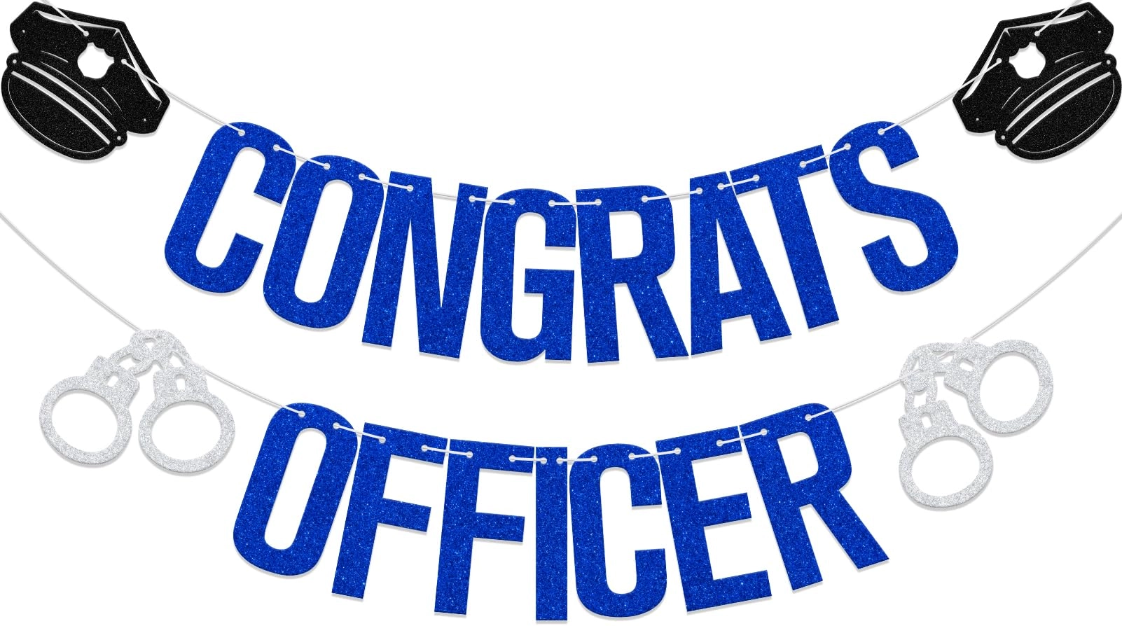 aumccxz Congrats Officer Banner - 1.0 Count Birthday, Graduation, Retirement