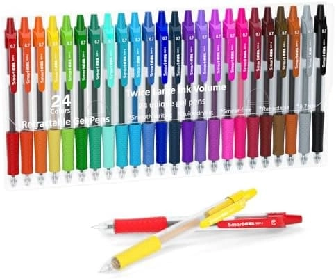 Lineon Colored Gel Pens - 24 Colors 0.7mm